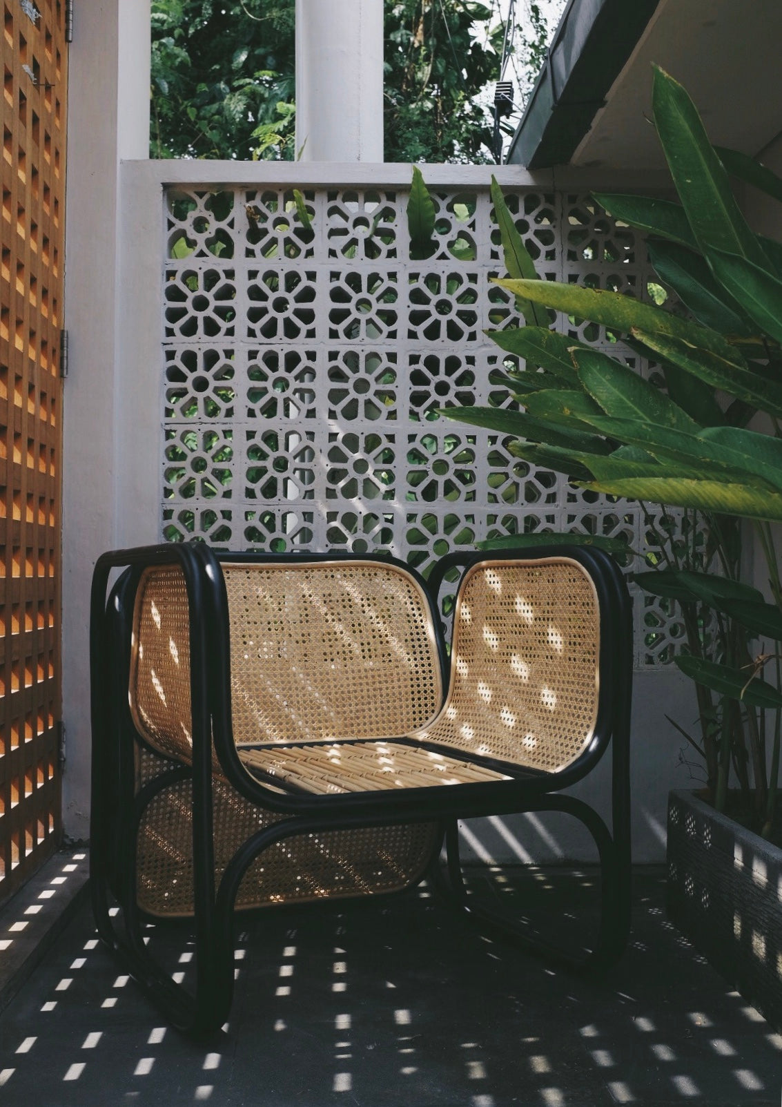 Cane Armchair - Black