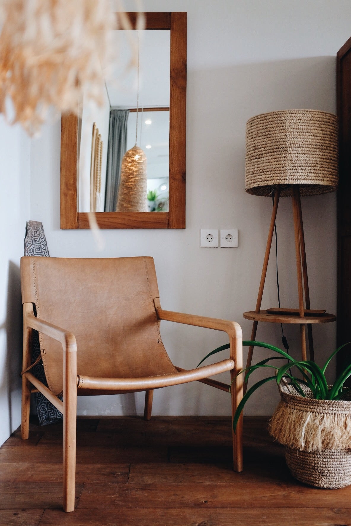 Leather Sling Chair - Tan