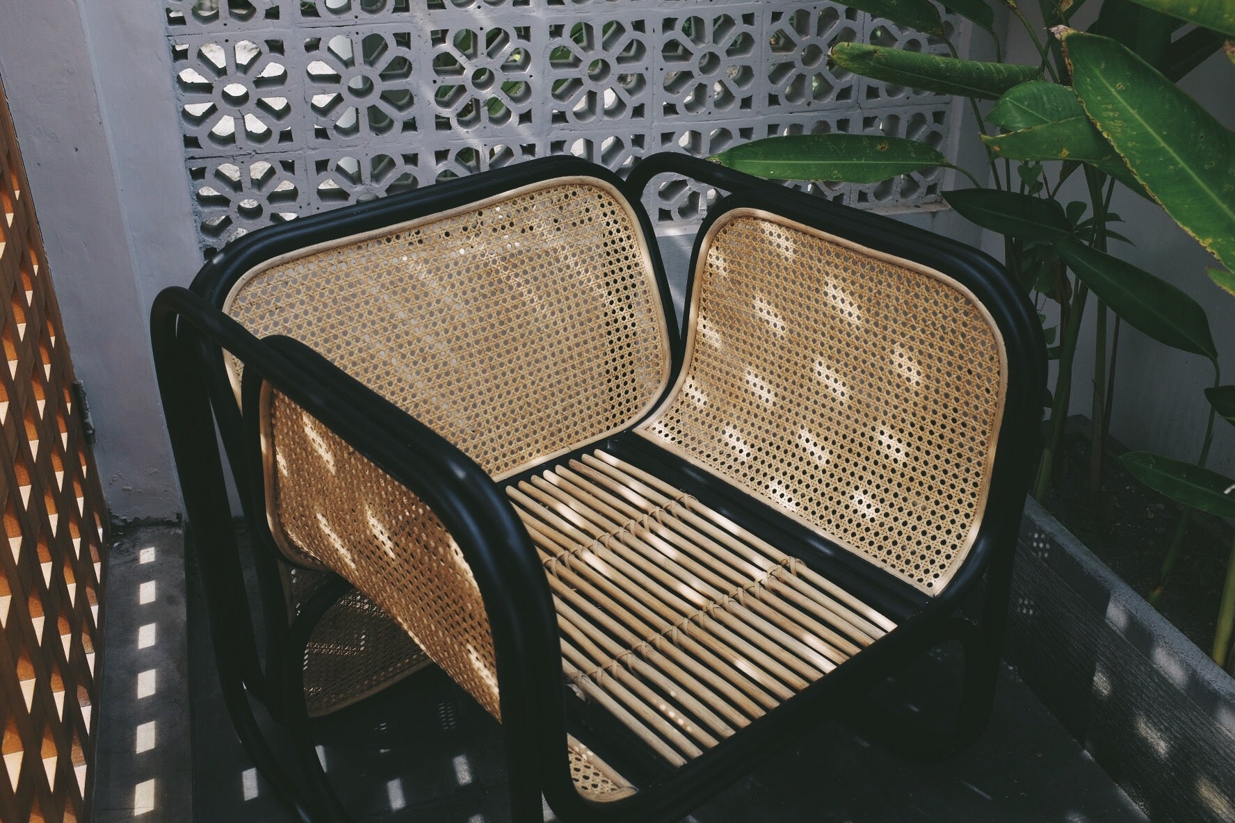 Cane Armchair - Black