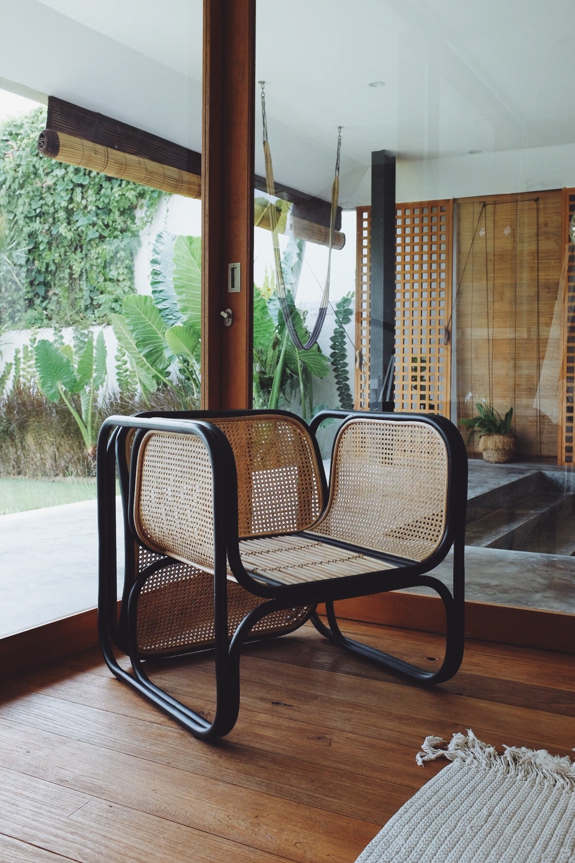 Cane Armchair - Black